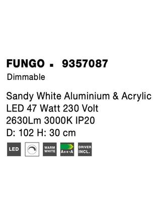 NOVA LUCE stropní svítidlo FUNGO bílý hliník a akryl LED 47W 230V 3000K IP20 stmívatelné 9357087