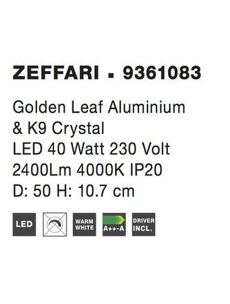 NOVA LUCE stropní svítidlo ZEFFARI plátkovaný zlatý hliník a K9 křišťál LED 40W 230V 4000K IP20 9361083