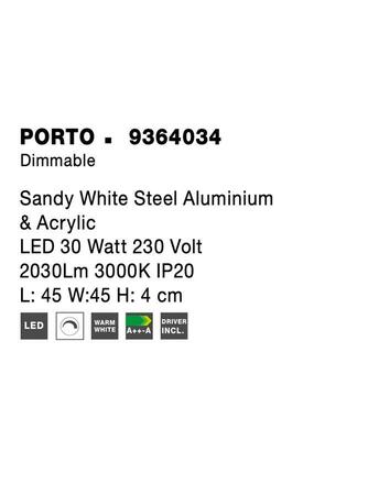 NOVA LUCE stropní svítidlo PORTO bílá ocel hliník a akryl LED 30W 230V 3000K IP20 stmívatelné 9364034