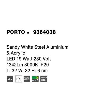 NOVA LUCE stropní svítidlo PORTO bílá ocel hliník a akryl LED 19W 230V 3000K IP20 9364038