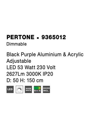 NOVA LUCE závěsné svítidlo PERTONE černý fialový hliník a akryl nastavitelné LED 53W 230V 3000K IP20 stmívatelné 9365012