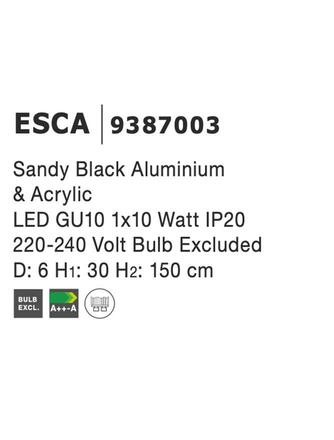 Nova Luce Svítidlo Esca s dekorativním kroužkem a bočním svícením - max. 10 W, GU10, černá NV 9387003