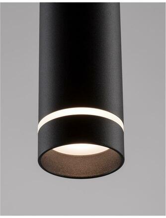 Nova Luce Svítidlo Esca s dekorativním kroužkem a bočním svícením - max. 10 W, GU10, černá NV 9387003