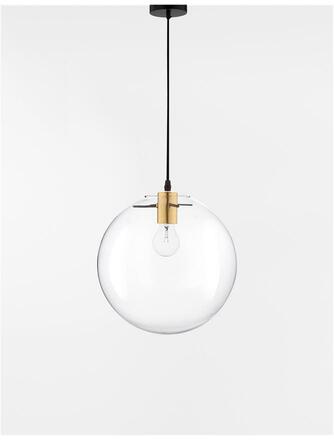 NOVA LUCE závěsné svítidlo MIRALE zlatý kov čiré sklo a černý PVC kabel E27 1x12W 230V IP20 bez žárovky 9416925