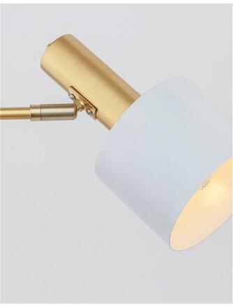 NOVA LUCE stolní lampa PAZ zlatý kov bílé kovové stínidlo bílá základna E27 1x12W 230V IP20 bez žárovky 9426651