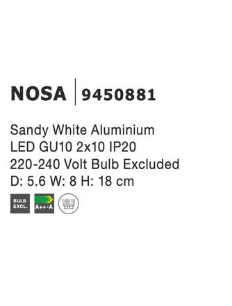 Nova Luce Interiérové nástěnné světlo Nosa - 2 x 10 W, GU10, 56 x 180 mm, bílá NV 9450881