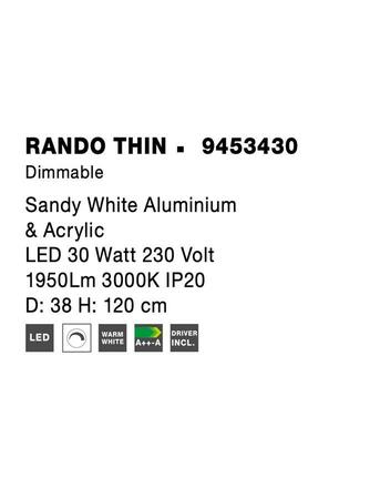 NOVA LUCE závěsné svítidlo RANDO THIN bílý hliník a akryl LED 30W 230V 3000K IP20 stmívatelné 9453430