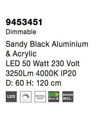 NOVA LUCE závěsné svítidlo RANDO THIN černý hliník a akryl LED 50W 230V 4000K IP20 stmívatelné 9453451