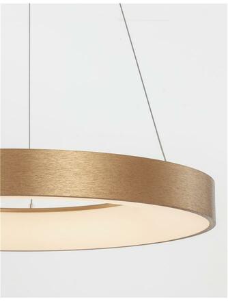 NOVA LUCE závěsné svítidlo RANDO THIN kartáčovaný zlatý hliník a akryl LED 50W 230V 3000K IP20 stmívatelné 9453454