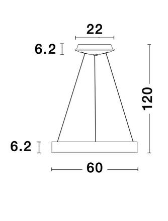 NOVA LUCE závěsné svítidlo RANDO THIN kartáčovaný zlatý hliník a akryl LED 50W 230V 3000K IP20 stmívatelné 9453454