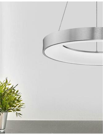 NOVA LUCE závěsné svítidlo RANDO THIN broušený stříbrný hliník a akryl LED 50W 230V 3000K IP20 stmívatelné 9453456