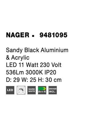 NOVA LUCE stolní lampa NAGER černý hliník a akryl LED 11W 230V 3000K IP20 9481095