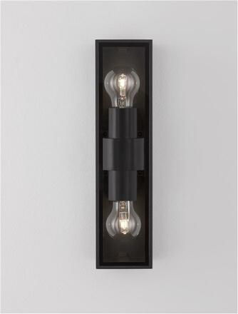 NOVA LUCE venkovní nástěnné svítidlo REGINA antracitový hliník a čiré sklo E27 2x12W 220-240V bez žárovky IP65 9492442