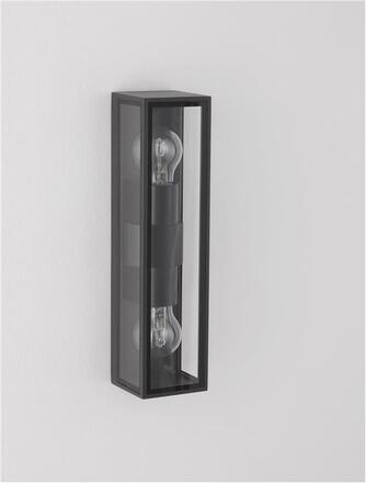 NOVA LUCE venkovní nástěnné svítidlo REGINA antracitový hliník a čiré sklo E27 2x12W 220-240V bez žárovky IP65 9492442