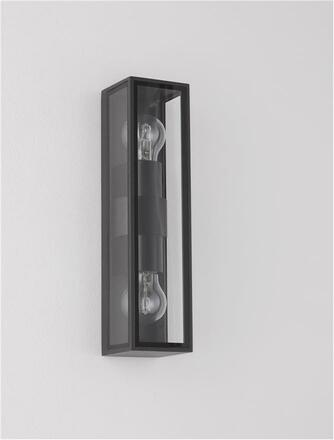 NOVA LUCE venkovní nástěnné svítidlo REGINA antracitový hliník a čiré sklo E27 2x12W 220-240V bez žárovky IP65 9492442