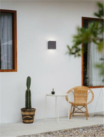 NOVA LUCE venkovní nástěnné svítidlo PARRIS antracitový hliník a čiré sklo LED 10.4W 3000K 220-240V 266st. IP65 světlo nahoru a dolů 9492650