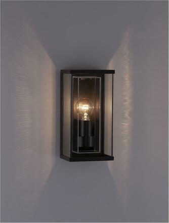 NOVA LUCE venkovní nástěnné svítidlo REGINA antracitový hliník a čiré sklo E27 1x12W 220-240V bez žárovky IP65 9492710