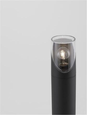 NOVA LUCE venkovní sloupkové svítidlo SELENA antracitový hliník a čirý akryl E27 1x12W 220-240V bez žárovky IP65 9492730