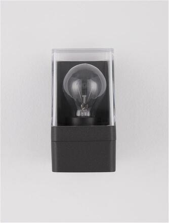 NOVA LUCE venkovní nástěnné svítidlo SELENA antracitový hliník a čirý akryl E27 1x12W 220-240V bez žárovky IP65 9492740
