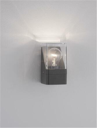 NOVA LUCE venkovní nástěnné svítidlo SELENA antracitový hliník a čirý akryl E27 1x12W 220-240V bez žárovky IP65 9492740