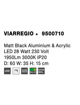NOVA LUCE stropní svítidlo VIAREGGIO matný černý hliník a akryl LED 28W 230V 3000K IP20 9500710