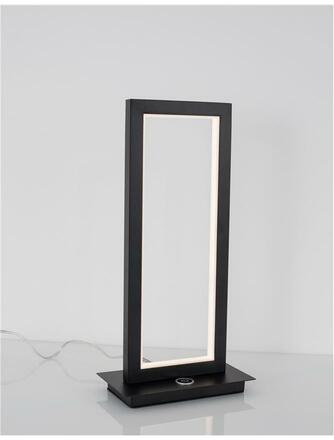 NOVA LUCE stolní lampa WENNA matný černý hliník a akryl 3-krokově dotykově stmívatelné LED 12W 230V 3000K IP20 9500811