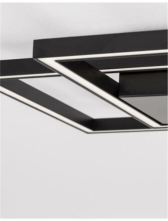 NOVA LUCE stropní svítidlo BILBAO matný černý hliník a akryl LED 25W 230V 3000K IP20 9500822