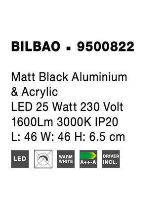 NOVA LUCE stropní svítidlo BILBAO matný černý hliník a akryl LED 25W 230V 3000K IP20 9500822