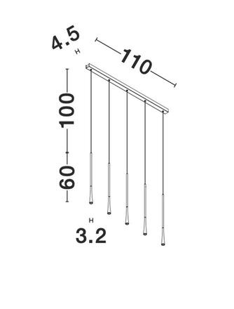 NOVA LUCE závěsné svítidlo GOCCIO černý hliník a ocel černý kabel LED 5x7W 230V 3000K IP20 9504001