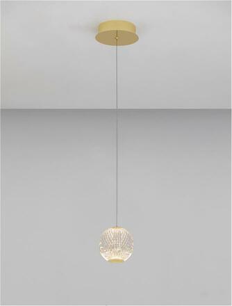 NOVA LUCE závěsné svítidlo BRILLANTE zlatý hliník a akryl LED 4.2W 230V 3200K IP20 9511010