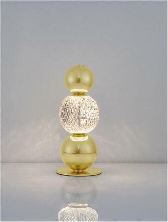 NOVA LUCE stolní lampa BRILLE zlatý hliník a sklo LED 4W 230V 3200K IP20 9522030