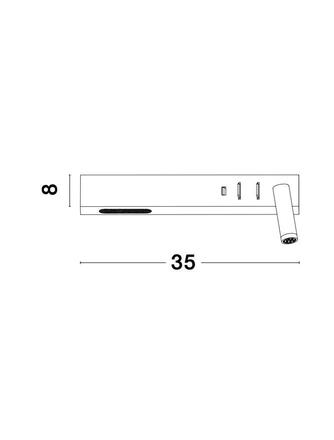 NOVA LUCE nástěnné svítidlo VIDA černý kov nastavitelné - vypínač na těle USB nabíjení LED Cree 230V 3000K osvětlení 5W čtecí lampička 1x3W IP20 9533521