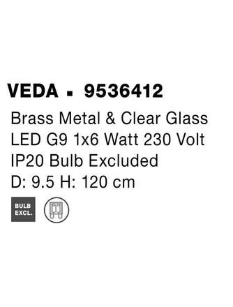 NOVA LUCE závěsné svítidlo VEDA mosazný kov a čiré sklo G9 1x6W 230V IP20 bez žárovky 9536412