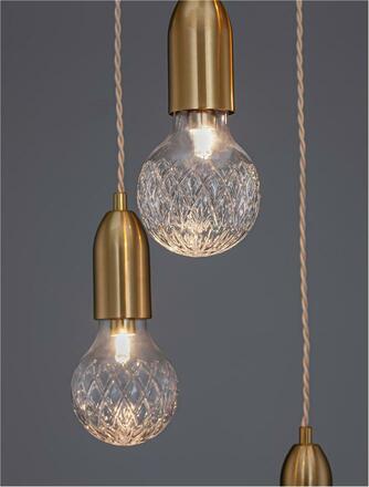 NOVA LUCE závěsné svítidlo VEDA mosazný kov a čiré sklo G9 5x6W 230V IP20 bez žárovky 9536414