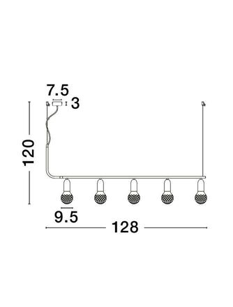 NOVA LUCE závěsné svítidlo VEDA mosazný kov a čiré sklo G9 5x6W 230V IP20 bez žárovky 9536415