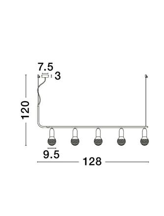 NOVA LUCE závěsné svítidlo VEDA černý kov a čiré sklo G9 5x6W 230V IP20 bez žárovky 9536419