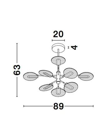 NOVA LUCE závěsné svítidlo GENTI černý a zlatý hliník a akryl LED 56W 230V 3000K IP20 9545408