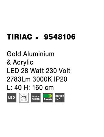 NOVA LUCE stojací lampa TIRIAC zlatý hliník a akryl LED 28W 230V 3000K IP20 9548106