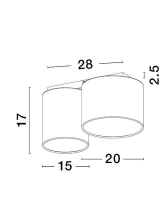 NOVA LUCE stropní svítidlo BRYSON bílá kovovová základna bílé a šedé stínítko E27 2x12W 230V IP20 bez žárovky 9555804