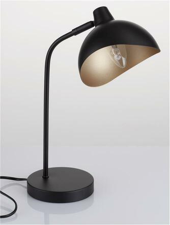 NOVA LUCE stolní lampa GEETI matná černá a zlatý kov E14 1x5W IP20 bez žárovky 9555808