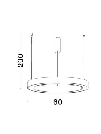 NOVA LUCE závěsné svítidlo STING LED hliník a akryl bílá Epistar SMD2835 40W 3000K Eaglerise TRIAC driver D60 H200 120st. IP20 stmívatelné 9558600