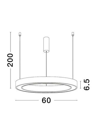 NOVA LUCE závěsné svítidlo ELOWEN LED hliník a akryl černá Epistar SMD2835 40W 3000K stmívatelné D60 H200 120st. IP20 9558601