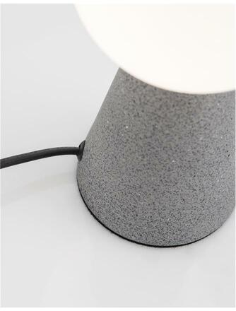 NOVA LUCE stolní lampa ZERO šedý beton a opálové sklo G9 1x5W 230V IP20 bez žárovky 9577010