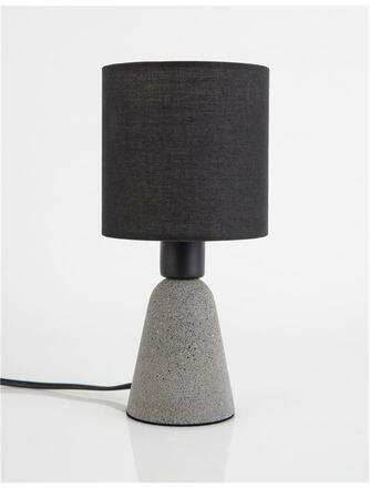 NOVA LUCE stolní lampa ZERO šedý beton a černé stínidlo E14 1x5W 230V IP20 bez žárovky 9577161