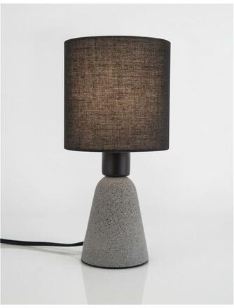 NOVA LUCE stolní lampa ZERO šedý beton a černé stínidlo E14 1x5W 230V IP20 bez žárovky 9577161