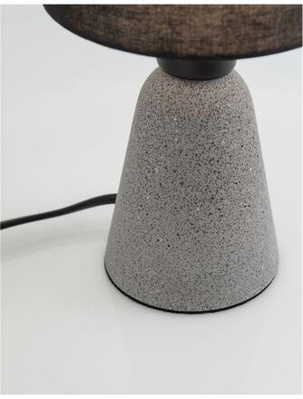 NOVA LUCE stolní lampa ZERO šedý beton a černé stínidlo E14 1x5W 230V IP20 bez žárovky 9577161