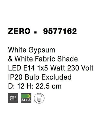 NOVA LUCE stolní lampa ZERO bílá sádra a bílé stínidlo E14 1x5W 230V IP20 bez žárovky 9577162