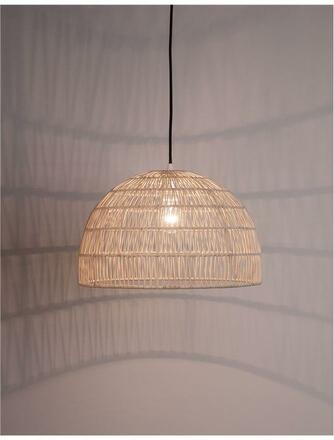 NOVA LUCE závěsné svítidlo MELODY přírodní ratan černý kabel E27 1x12W IP20 bez žárovky 9586446