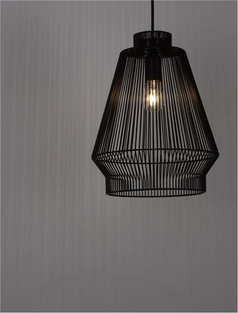 NOVA LUCE závěsné svítidlo BREDO černý hliník černý kabel E27 1x12W 230V IP20 bez žárovky 9586510