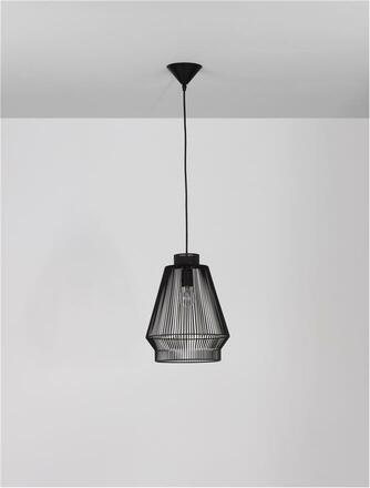 NOVA LUCE závěsné svítidlo BREDO černý hliník černý kabel E27 1x12W 230V IP20 bez žárovky 9586510